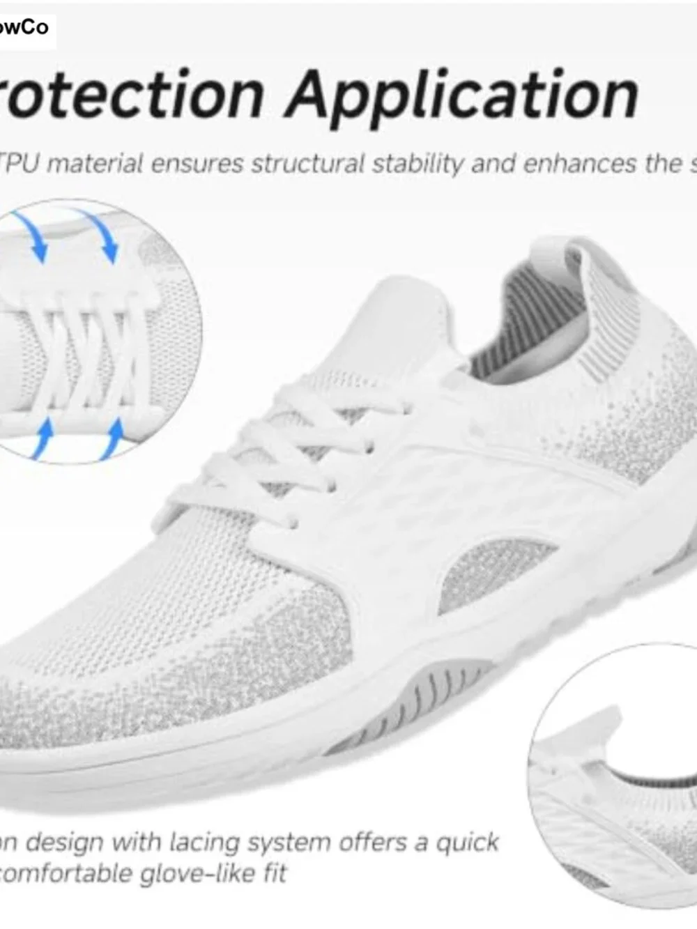 Zero Drop Barefoot Walking Shoes Breathable Mesh Wide Toe Box Lace-Up